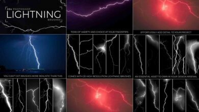 20 فرشاة برق للفوتوشوب 20x Photoshop Lightning Brushes - 6182308