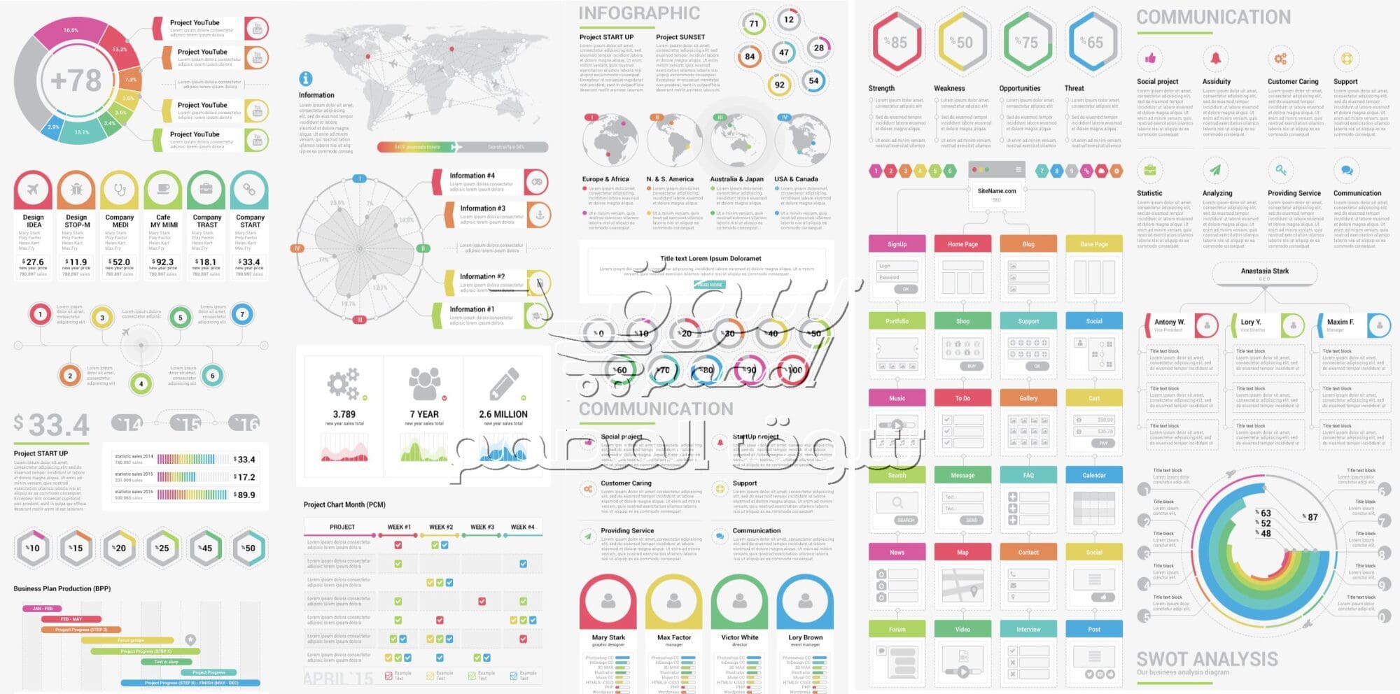 تجميعة قوالب انفوجرافيك للفوتوشوب