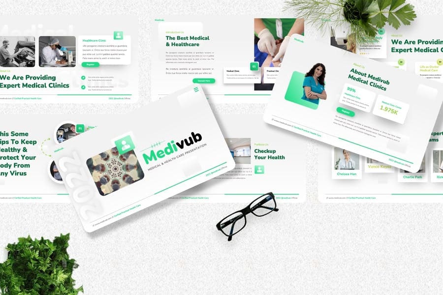 Medivub - Medical & Healthcare Powerpoint, Keynote and Google Slides Presentation Templates قوالب بوربوينت+ كي نوت مدفوعة