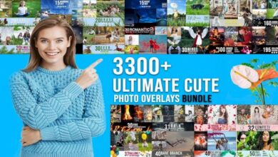 كنز ثمين لكل مصمم اكبر حزمة تراكيب +الاكشن 3300+ Photo Overlays Bundle + FREE Action - 6791145