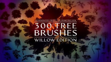 حزمة فرش الاشجار كاملة Tree Brushes - Willow Edition - 6715978