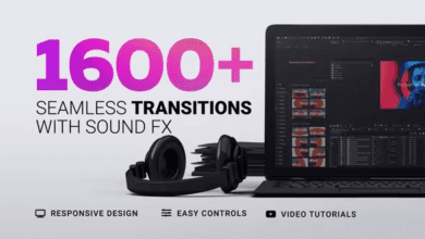 Videohive - Transitions V2 - 22527100 تحتوي على 1600 انتقال او تنقلات جديدة تعمل مية بالمية