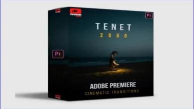 محدثة حزمة التنقلات للبريمير برو Paramount Motion TENET Adobe Premiere Transitions