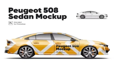 Peugeot 508 Sedan Mockup V4F7GYV