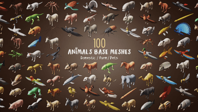 100 Animals Base Meshes