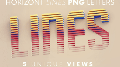 Creativemarket - Horizontal Lines - 3D Lettering 6096945