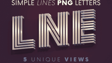 Creativemarket - Simple Lines - 3D Lettering 6097005