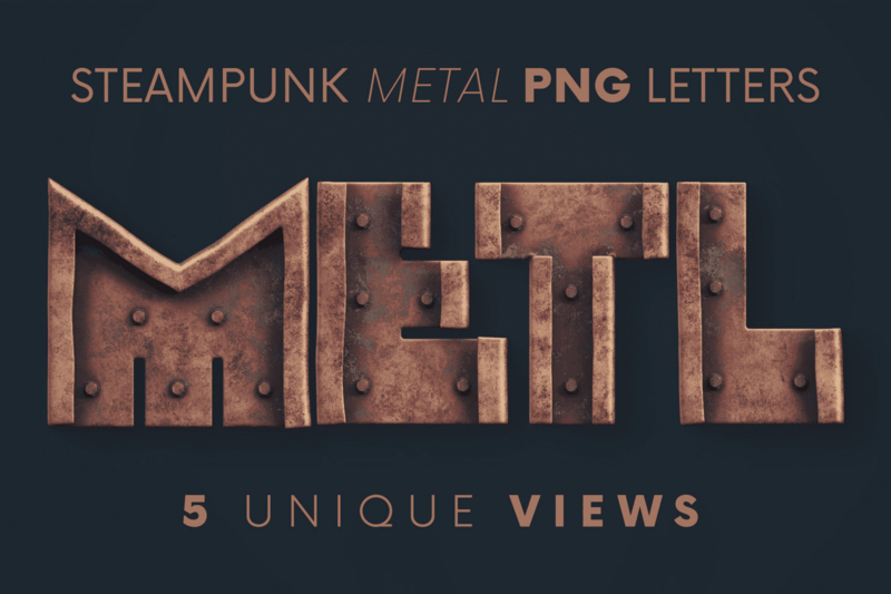 Creativemarket - Steampunk Metal - 3D Lettering 6221382