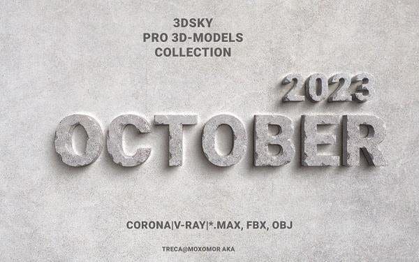 3DSky Pro 3D-Models Collection October 2023