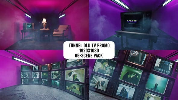 Videohive Tunnel Old Tv Promo MOGRT 52139484