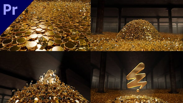 Videohive Golden Treasure Logo Reveal 54061002