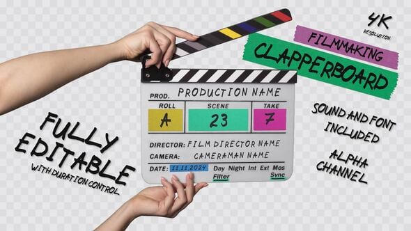 Videohive - Clapperboard Slate Opener | MOGRT - 53972990