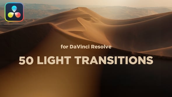 Videohive - 50 Light Leaks Transitions for DaVinci - 54717386