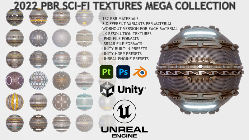 Artstation - 2022 PBR SCI-FI TEXTURES MEGA COLLECTION