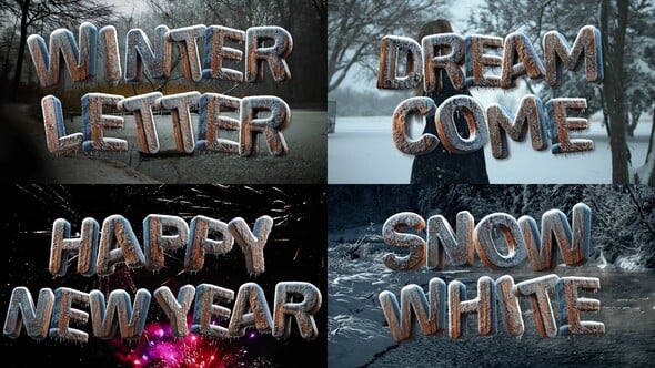 Videohive - 3D Winter Freeze Wood Letters | PP - 55596914 - Premiere Pro Templates