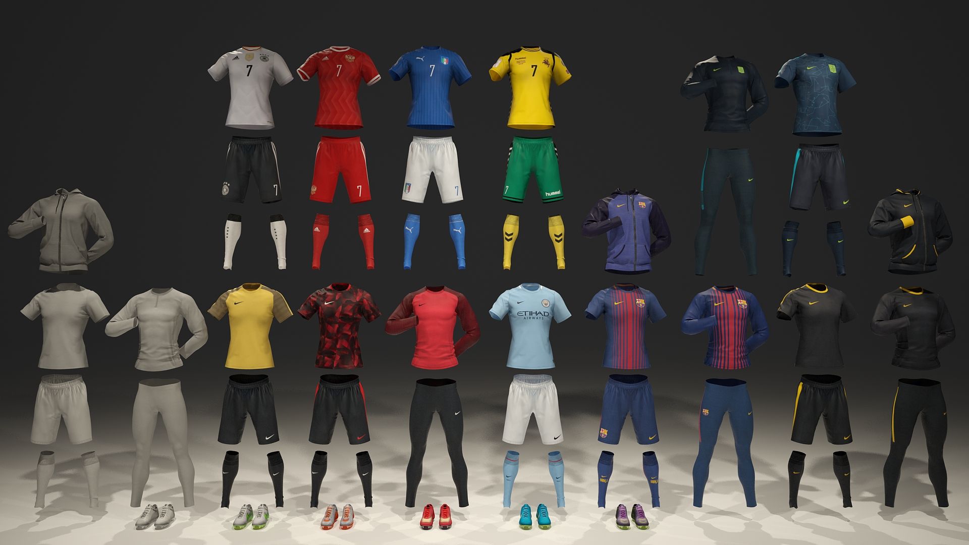 Male Mannequin Nike Football Pack 3D Model